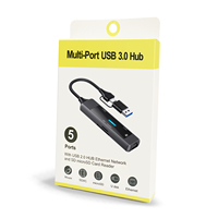Lector de tarjetas USB OTG 5 en 1 Hub adaptador Ethernet USB C Hub con RJ45 100M 3,0 5Gbps 2,0 Puerto SD TF para ordenador PC móvil