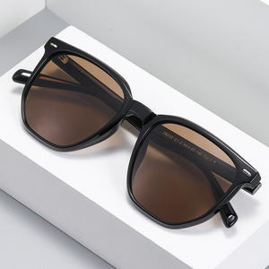 Lunettes de soleil carrées Gm pour femmes C1-2 54-20-146, protection polarisée Uv400, lentilles noires en métal TAC - Product Image 1