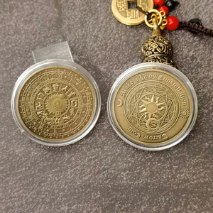 Set di 12 monete della costellazione dello zodiaco-monete da collezione placcate in oro, regalo di astrologia di arte astratta per uomini e donne di nuovo arrivo - Product Image 6