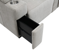 Mikrofaser-Stoff Relaxsofa-Set 3-teilig Modulares Ecksofa mit Getränkehalter Konsole Stauraum für Kleine Räume Wohnzimmer