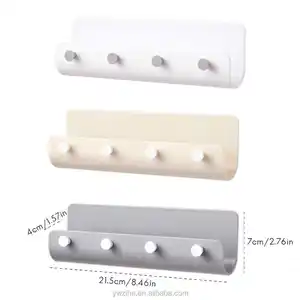 Stuks Plastic Home Storage Organisatie Haken Key Hanger Holder Muur Opknoping Opslag Haak Rack Diy Organizer 4 Haken