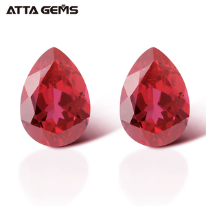 Laboratoire Cultivé 8*6mm Poire Coupé #5 Rubis Imitation <span class=keywords><strong>Pierre</strong></span> de Corindon Prix Par Carat - Product Image 2