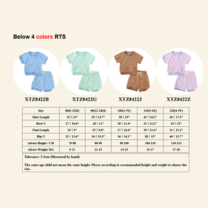 コットンテリー布タオル生地タオル服子供用ショートセット女の子夏服セット - Product Image 2