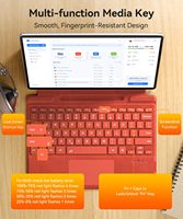 Penutup Keyboard Surface Pro untuk Microsoft Surface Pro 11/10/9/8/X 13 Inci Keyboard Magnetik dengan Penyangga Pena Berlampu Latar 7 Warna