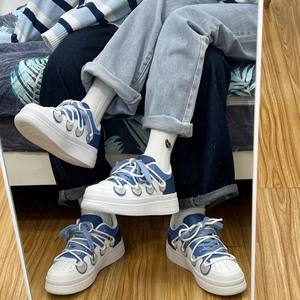 Venta al por mayor de moda de las mujeres de la plataforma de la zapatilla de deporte de moda con cordones Casual de piel sintética cómoda suela gruesa <span class=keywords><strong>tenis</strong></span> zapatos para caminar - Product Image 2