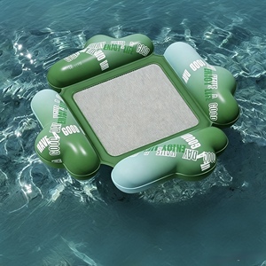Cama Flotante Inflable de PVC para Niños con Diseño de Rayas de Malla, Tumbona Flotante Plegable, Flotador Inflable Transfronterizo - Product Image 3