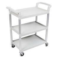 Chariot de service alimentaire en plastique durable CAMBRO BC331KD pour la restauration hôtelière, chariot de service alimentaire à 3 niveaux, chariot à pousser, chariot de nettoyage