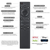 Télécommande vocale de remplacement BN59-01385A, code fixe, matériau plastique noir, IR, Samsung Neo QLED 4K/8K Smart TV, portée 10-16m