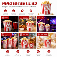 Gobelets en papier pour pop-corn, qualité alimentaire, anti-fuite, biodégradables, vente en gros, pour cinéma, salles de cinéma, KTV, fêtes
