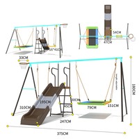 Balançoire pour enfants, balançoire double pour l'extérieur, aire de jeux pour la maternelle, balançoire multifonctionnelle pour la communauté, structure d'escalade pour la maison et la cour
