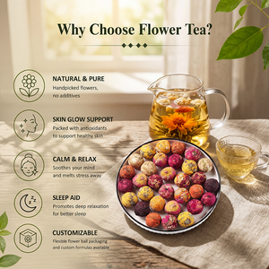 Thé en fleurs naturel Jasmin Lily Black <span class=keywords><strong>Dragon</strong></span> personnalisable OEM ODM à faire infuser dans l'eau chaude - Product Image 4
