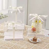 Boîte d'emballage en PVC PET transparente en gros, boîte en plastique transparente pour gâteaux et desserts, boîte cadeau transparente pour la Saint-Valentin pour bonbons