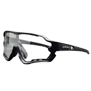 Kacamata Hitam Bersepeda Photoromik, Kacamata 1 Lensa untuk Pria Wanita, Kacamata Olahraga Luar Ruangan, Kacamata Sepeda Gunung MTB, Kacamata Berkendara 2022