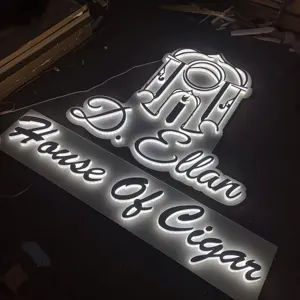 Açık 3D Led aydınlatmalı Logo işareti akrilik Metal kanal harfler reklam işareti güzellik kuaför Led tabela