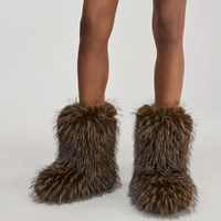 Bottines plates en fourrure d'hiver pour femmes, design personnalisé, chaussures de luxe tendance