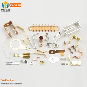 Brass Electrical Contacts Custom Made Precision Metal Stamping Copper Spring Steel Electric Electrical Battery Batterie Leaf Spring Contact