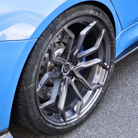 جنوط سيارات مصنوعة من قطعة واحدة بتصميم OEM مقاس 17 18 19 20 21 22 بوصة 5x114.3 باللون الأسود اللامع لسيارات JDM الرياضية