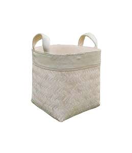 Durable Woven Rattan Laundry Bin with Lid and Handles <b>Large</b> Capacity Breathable Clothes Organizer <b>Basket</b> for Modern Home Decor - Product Image 4