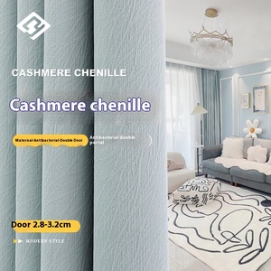 Original queso Cachemira chenilla Jacquard tejido lujo moderno cortinas opacas para casa sala de estar dormitorio - Product Image 5