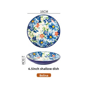 Plato de hueso de cerámica de pulido de cerámica de 6,5 pulgadas de diseño bohemio, plato pequeño desechable para uso doméstico para platos fríos, frutas, aperitivos, huesos - Product Image 6
