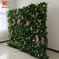 Mur de fleurs tropicales artificielles 8*8 pieds, feuilles artificielles, plantes en herbe, mur de fleurs d'orchidée pour fête, événement, photographie