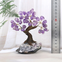 Mini arbre d'améthyste de pierre de guérison d'énergie spirituelle naturelle pour des cadeaux de bricolage de bureau à domicile