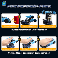 Coche Robot Transformable con Control Remoto 2 en 1, Coche Deportivo con Luces LED que se Activan al Impacto