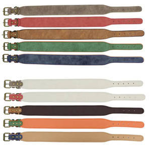 <span class=keywords><strong>Prix</strong></span> usine Pu cuir doux confortable rembourré collier de chien personnalisé pour grands petits chiens moyens - Product Image 4