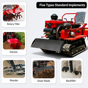 <span class=keywords><strong>Trattore</strong></span> <span class=keywords><strong>Cingolato</strong></span> Agricolo Mini con Fresa Rotante 25HP 35HP Diesel, Coltivatore <span class=keywords><strong>Cingolato</strong></span> Multiuso 180mm di Larghezza, 650KG - Product Image 4