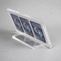 Présentoir de carte magnétique en acrylique transparent personnalisé avec base à 3 emplacements Support d'affichage Pokemoned MTG Cadres d'affichage de carte TCG