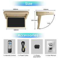 Monitor de Techo Abatible Motorizado de 22 Pulgadas 1080P 24V, Pantalla LCD para Publicidad en Autos, TV para Entretenimiento en Autobuses y Vehículos
