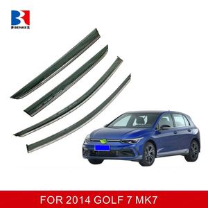 Accessoires de voiture, déflecteurs de vent pour VOLKSWAGEN VW GOLF 7 MK7, déflecteur de fenêtre à injection, visière en PC avec acier inoxydable. - Product Image 2