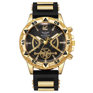 批发硅胶表带非机械表大表盘时尚男士运动石英表 - Product Image 1