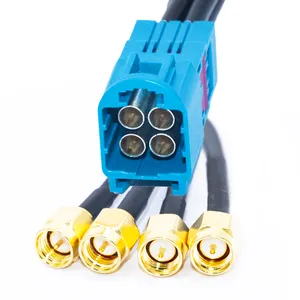 4 in 1 Automotive coaxial cable Universal Water Blue male Mini Fakra to Male SMA Plug Adapter Cable MINI-FAKRA