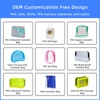 Trousse de toilette transparente en plastique PVC transparent avec logo personnalisé EVA pour maquillage et cosmétiques sac de natation avec fermeture éclair bikini
