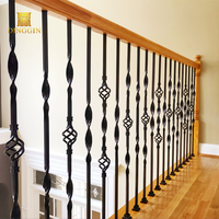 Offre Spéciale : Balustre en fer forgé à double panier pour escalier intérieur, garde-corps métallique pour balcon