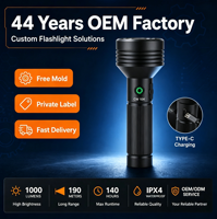 Lampe de poche d'urgence en alliage d'aluminium CW104, personnalisée en usine depuis 44 ans, étanche IP65, rechargeable par USB, OEM ODM, moule gratuit