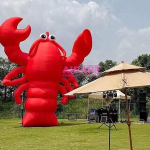 Ballon gonflable mignon en forme d'écrevisse, mascotte animale marine avec logo imprimé, personnage de homard rouge lumineux gonflé à l'<span class=keywords><strong>air</strong></span>. - Product Image 6