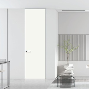 Puerta de losa de madera <span class=keywords><strong>roja</strong></span> hecha a medida, aleación de aluminio, respetuosa con el medio ambiente, puerta interior abatible sin pintura, nuevo fabricante - Product Image 3