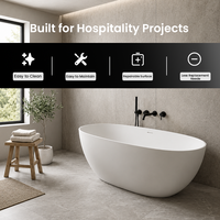 Baignoire en résine à surface solide pour hôtels, complexes hôteliers, appartements, villas et usage commercial – Faible entretien