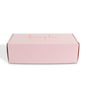 Caja de Embalaje de Cartón Corrugado <span class=keywords><strong>Rosa</strong></span> Personalizada al por Mayor para Envío de Ropa con Estampado en Dorado - Product Image 4