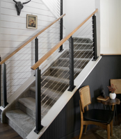 Rampe d'escalier en câble en acier inoxydable poli, style européen et américain moderne, faible entretien, avec protection de sécurité
