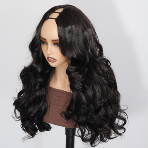 Nuova Collezione di Parrucche in <span class=keywords><strong>Capelli</strong></span> Umani Yaki-Loose Body con Parte a V, Senza Colla, Facile da Installare - Product Image 1