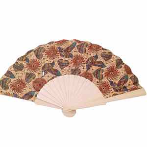 Genuine 23cm Portuguese Cork Wood <b>Hand</b> <b>Fan</b> Eco-Friendly Vegan Stock for Promotional Party Supplies - Product Image 4