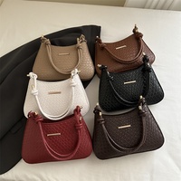 Sacs à main carrés moyens en PU pour femmes, nouvelle collection printemps 2025, motif tissé tendance, polyvalents, à bandoulière unique, vente en gros, populaires cette année