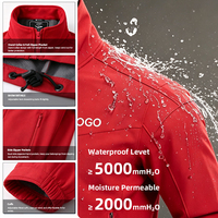 Veste Softshell Homme Personnalisable OEM ODM, Col Montant, Épissures de Couleurs, Coupe-Vent, Hydrofuge, Respirante, Manteau d'Extérieur