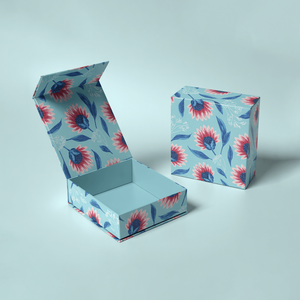Custom Logo Luxury Blue Magnetic Gift <b>Paper</b> <b>Box</b> Recyclable Fashion Gift Rigid Packaging With Magnet Flip Lid - Product Image 1