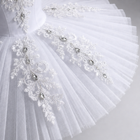 Tutu de ballet professionnel classique pour adulte, sans manches, en polyester, blanc, style Lago des cygnes, tutu plat, robe de danse pour ballerine, costume de fête