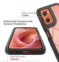Coque de téléphone en acrylique transparente triple protection antichoc avec cadre en caoutchouc pour Moto G06 G86 G56 G35 G55 G14 G54 G84 Hyper Bumper Cover Case