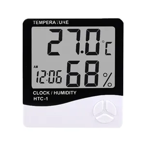 مقياس الرطوبة ودرجة الحرارة الرقمي بشاشة LCD